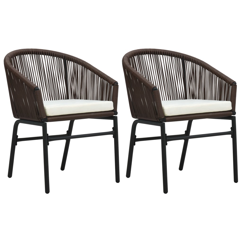 Gartenstühle 2 Stk. Braun Pe-rattan - Vidaxl