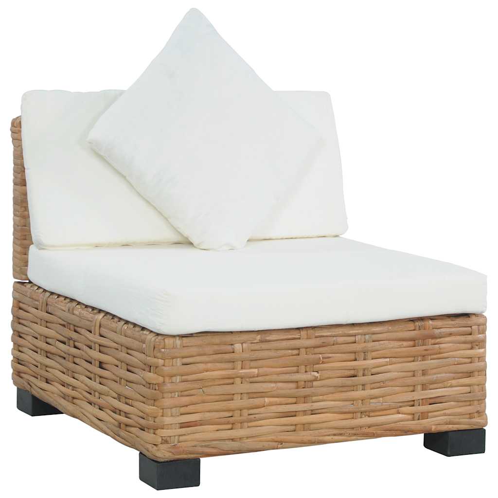 Sofa Ohne Armlehnen Mit Kissen Natürliches Rattan - Vidaxl