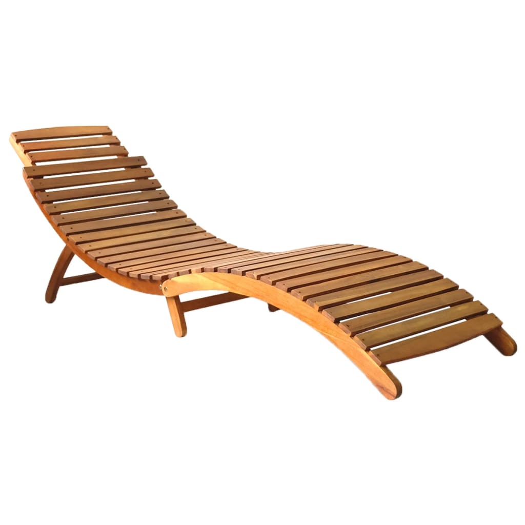 Sonnenliege Massivholz Akazie Braun - Vidaxl