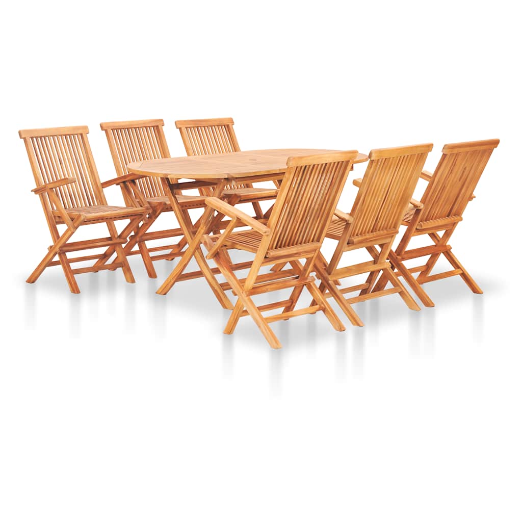 7-tlg. Garten-essgruppe Klappbar Massivholz Teak Vidaxl