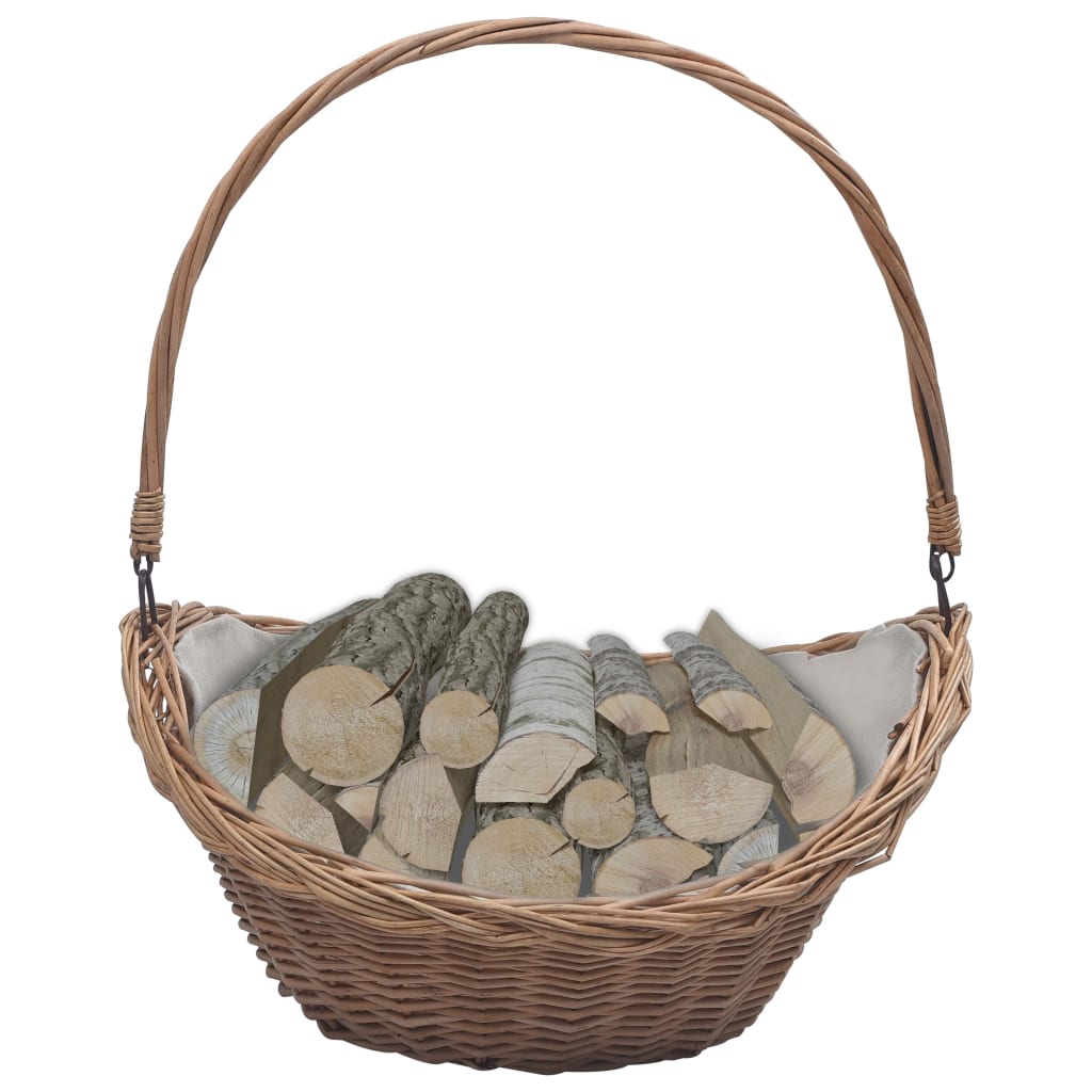 Holzkorb Mit Tragegriff 57 × 46 × 52 Cm Braun Weide Vidaxl
