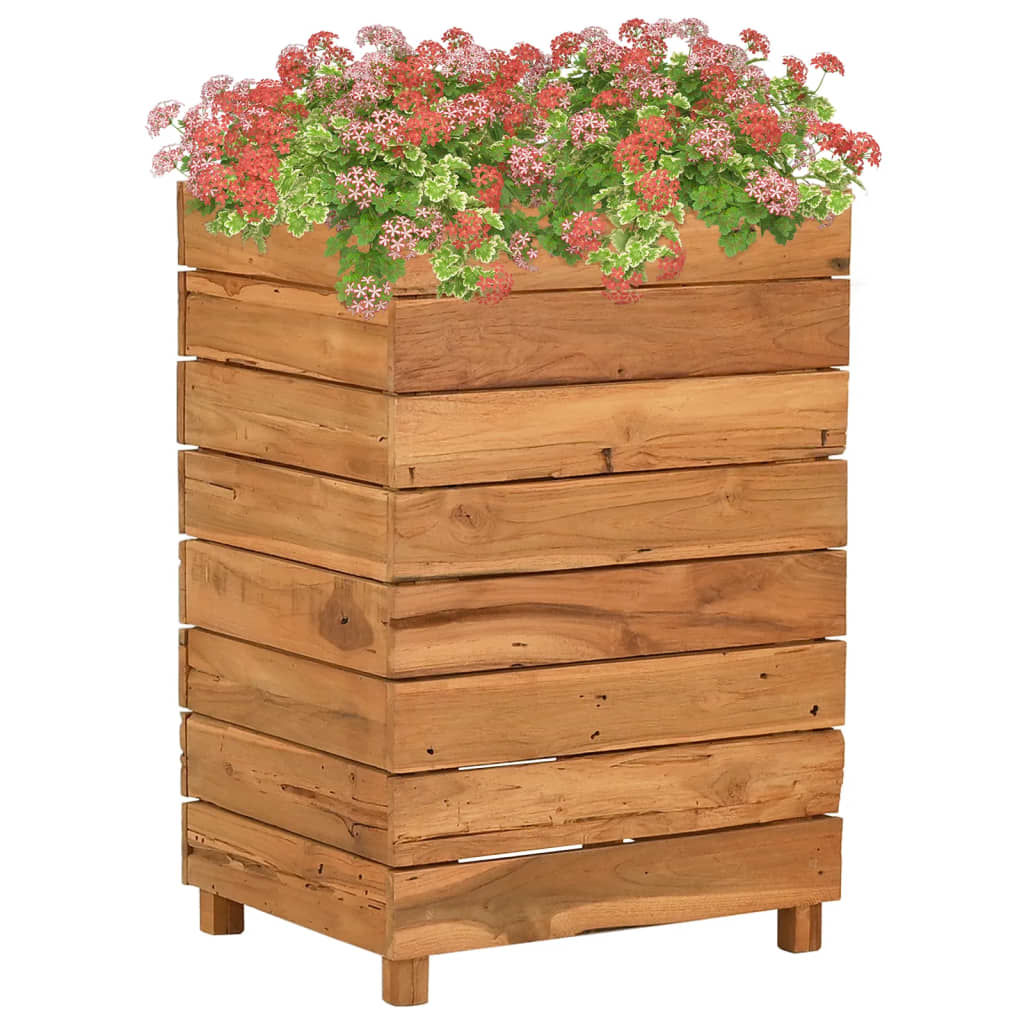 Hochbeet 50x40x72 Cm Teak Altholz Und Stahl - Vidaxl