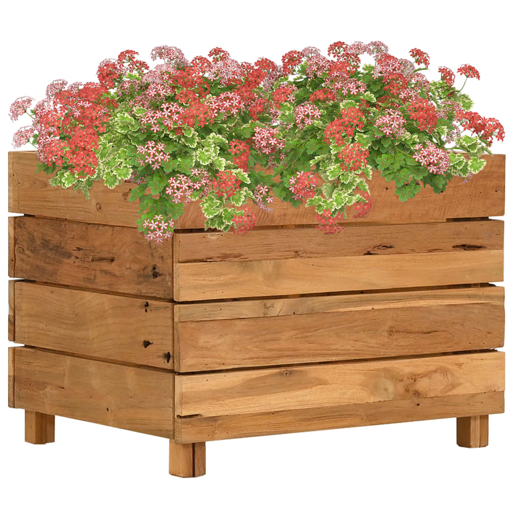 Hochbeet 50x40x38 Cm Teak Altholz Und Stahl - Vidaxl