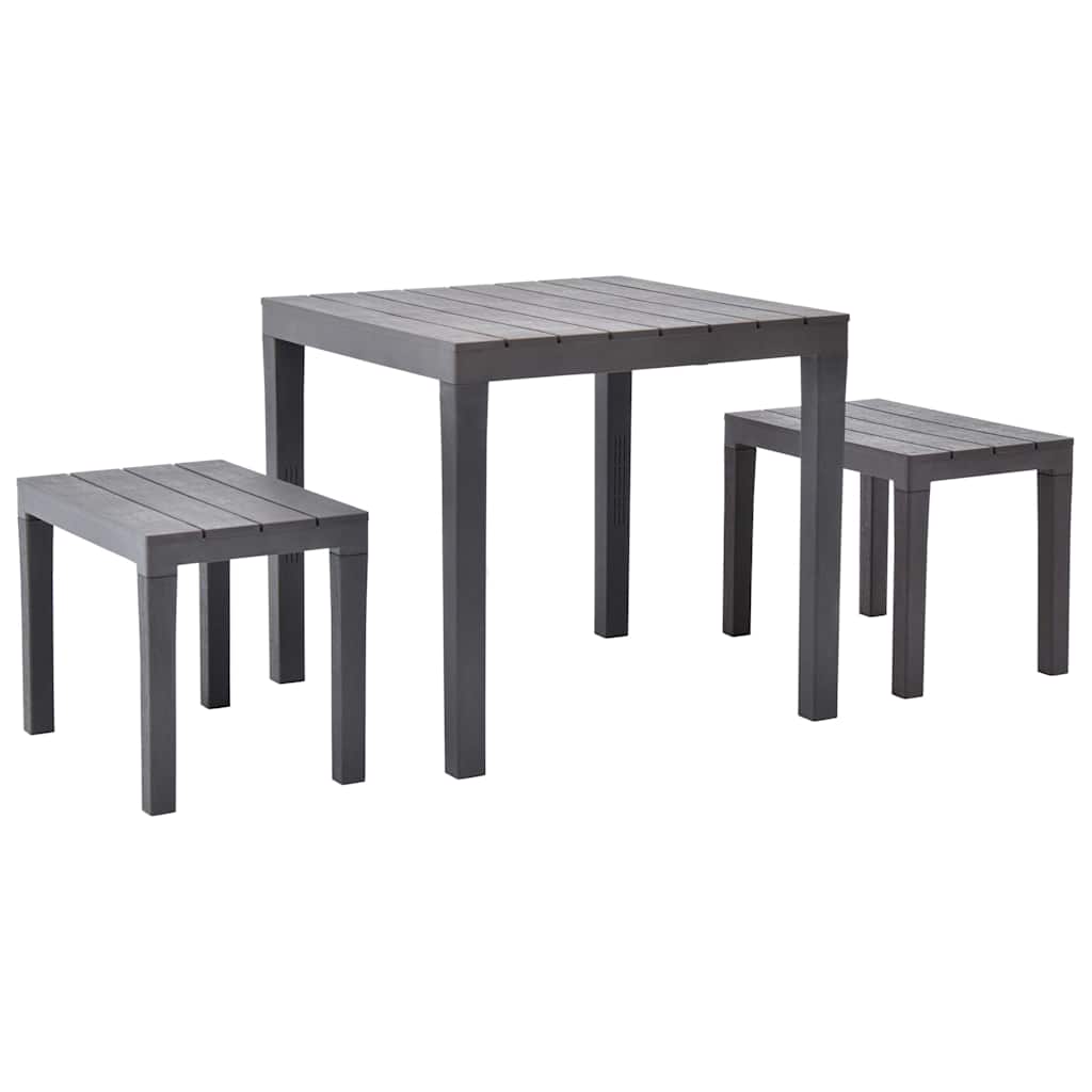 Gartentisch Mit 2 Bänken Kunststoff Braun Vidaxl