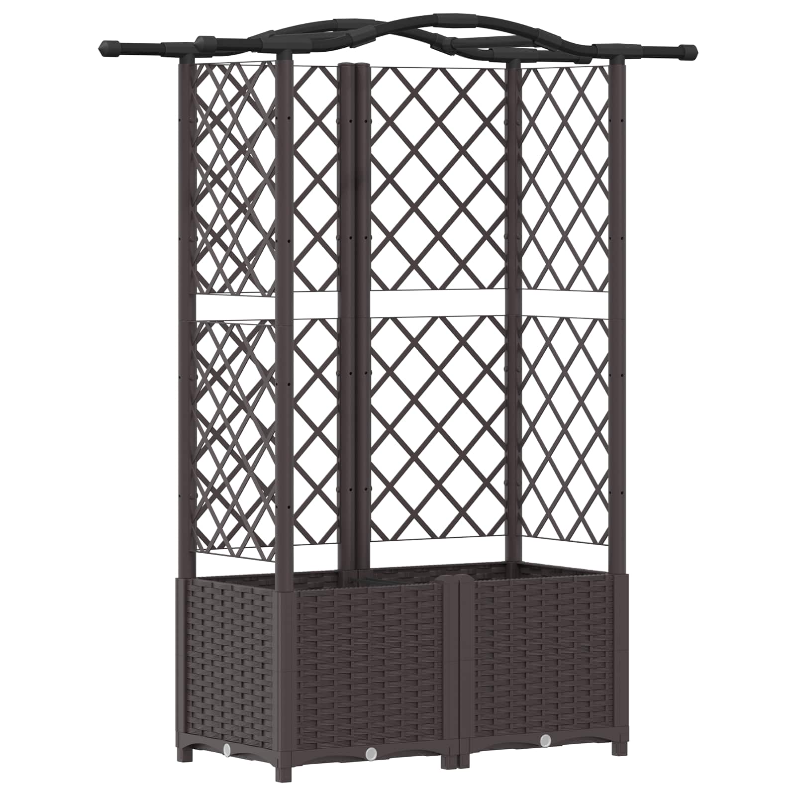 Hochbeet Mit Rankgitter Und Dach Braun 122 X 40 X 138 Cm Pp Vidaxl
