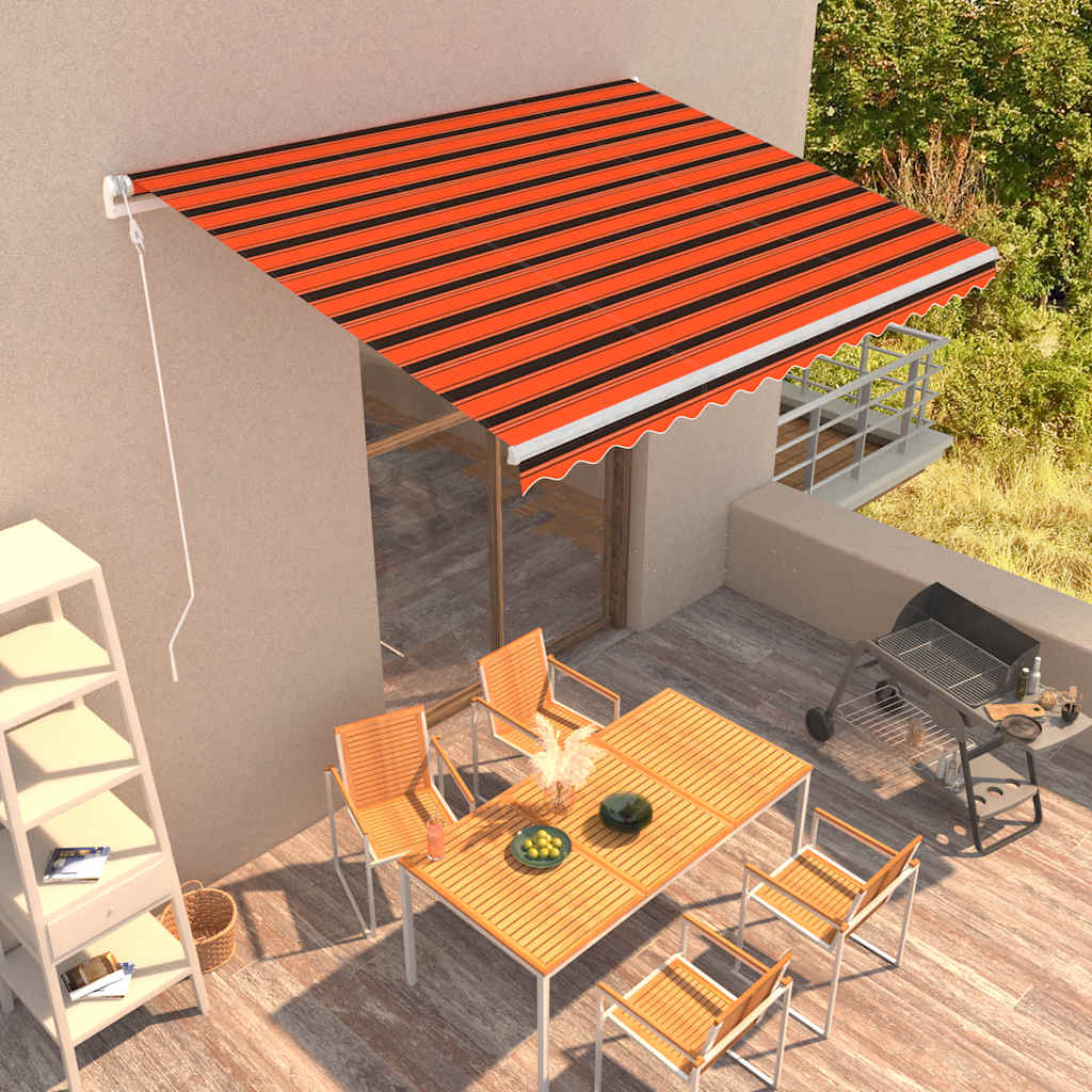 Vidaxl - Automatisch Einziehbare Markise 400×300 Cm Orange Und Braun