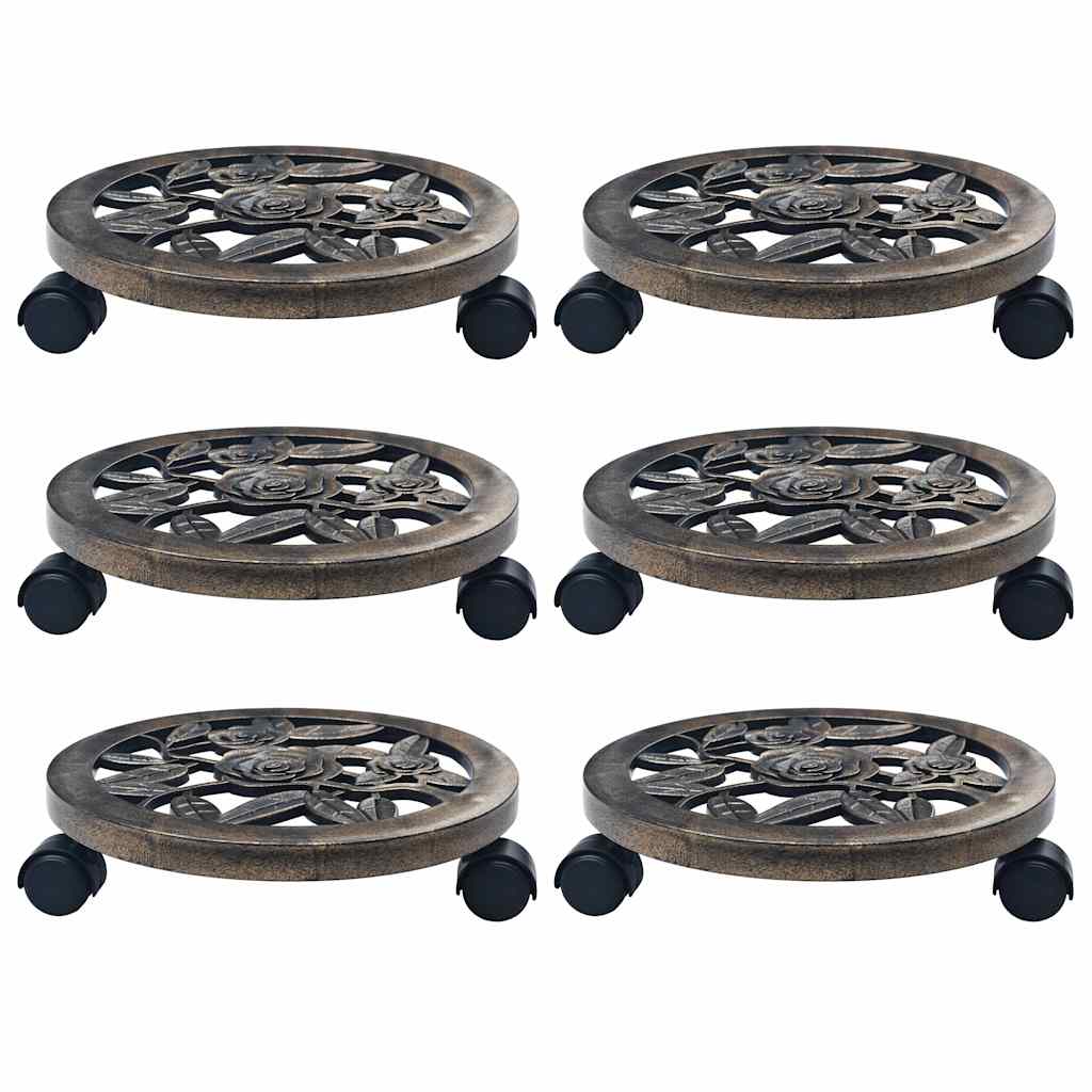 Pflanzenroller 6 Stk. Bronze 30 Cm Kunststoff Vidaxl