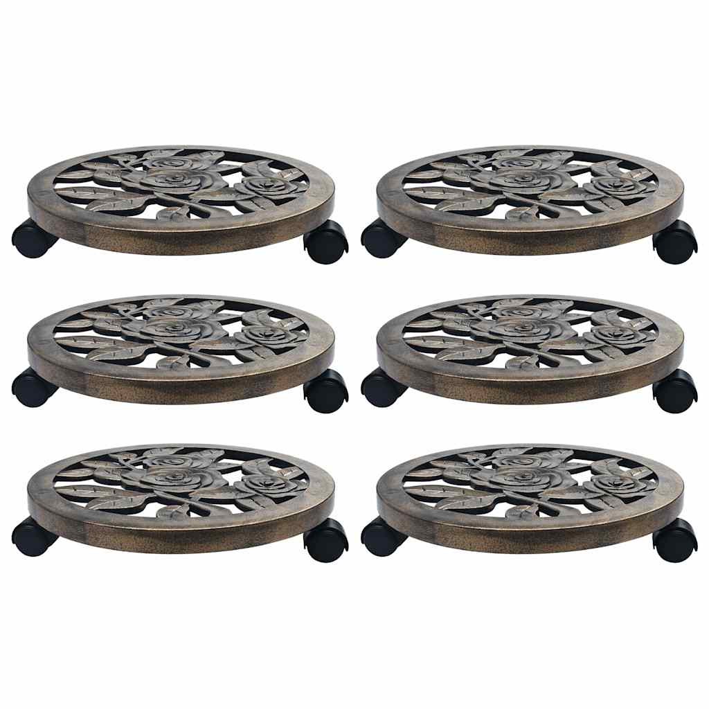 Pflanzenroller 6 Stk. Bronze 38 Cm Kunststoff Vidaxl