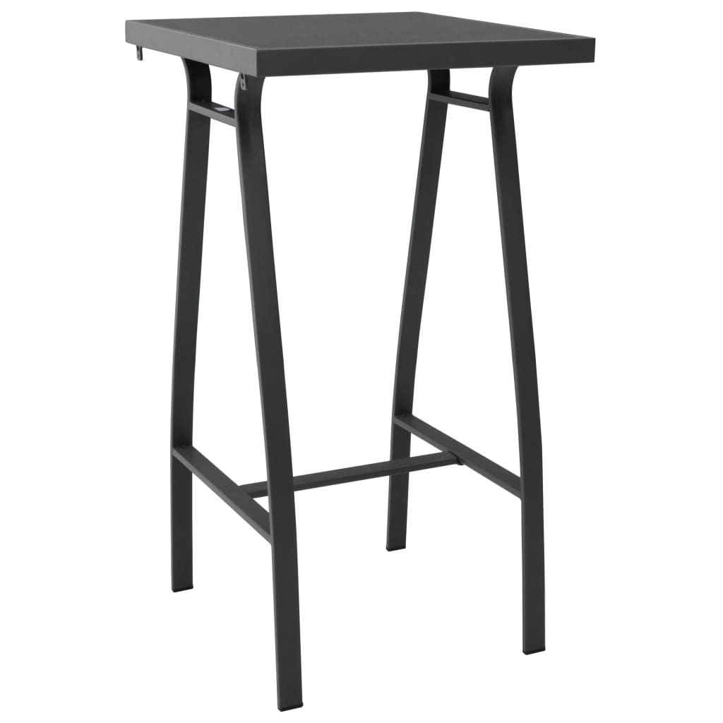 Gartenbar Tisch Schwarz 60x60x110 Cm Stoßsicheres Glas