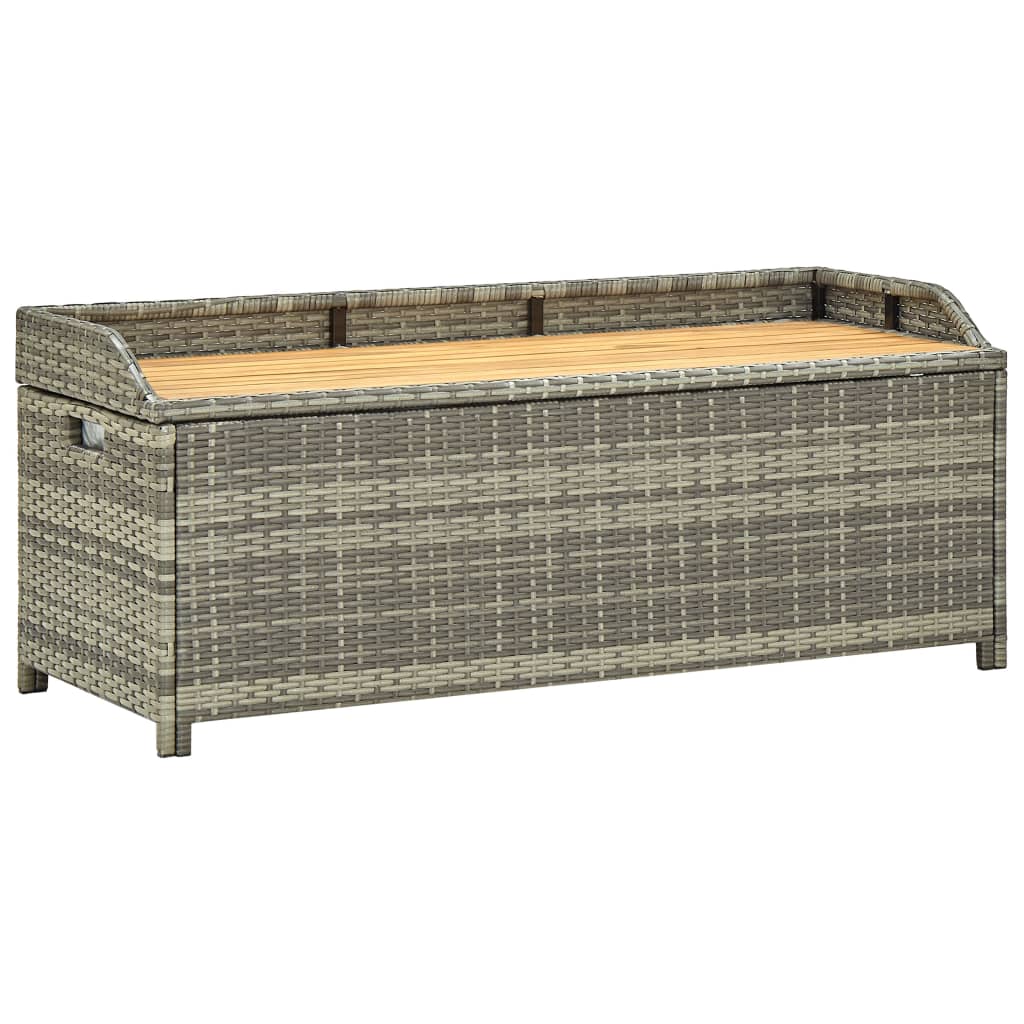 Vidaxl Garden Storage Bench 120 Cm Poly Rattan Grey