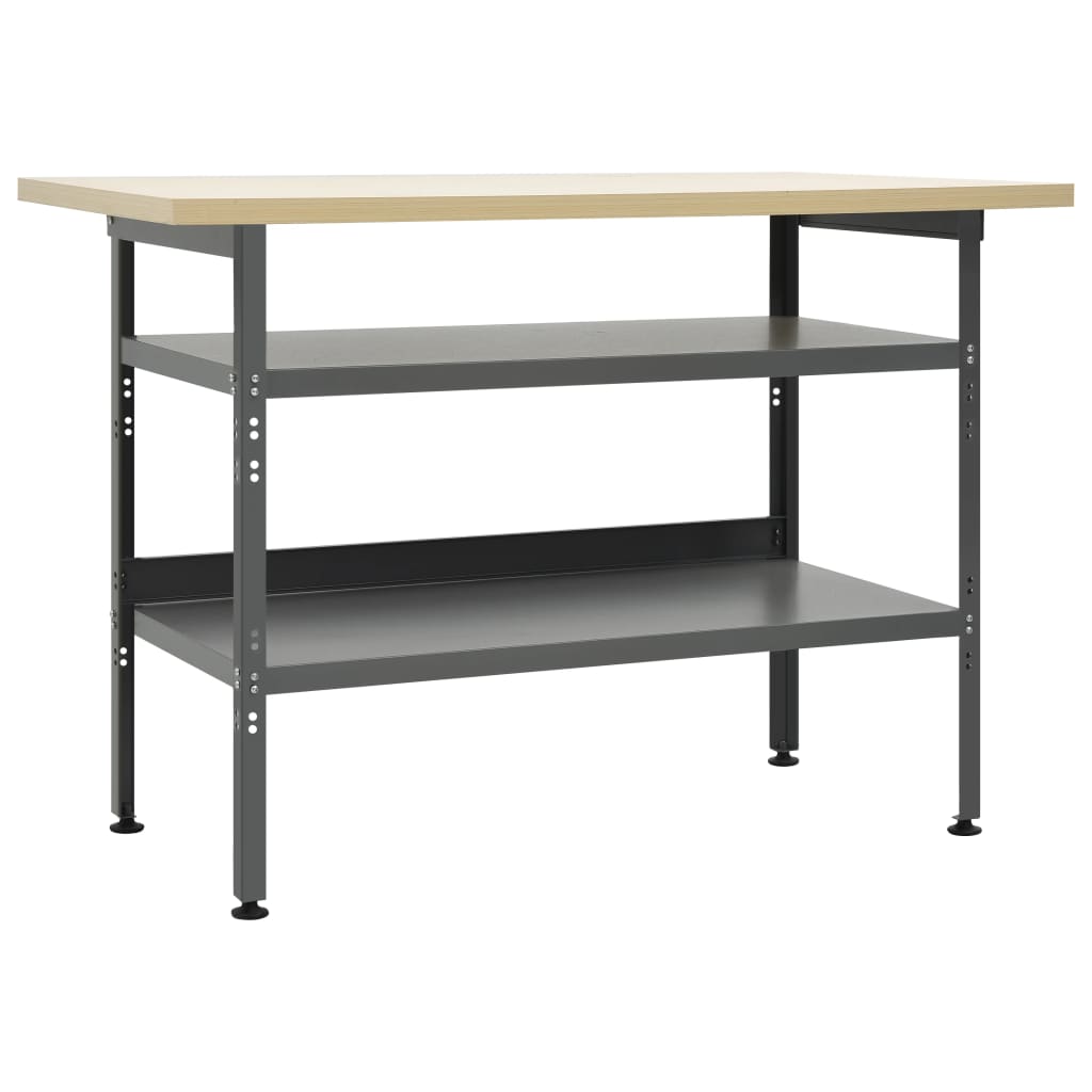 Werkbank Grau 120×60×85 Cm Stahl - Vidaxl