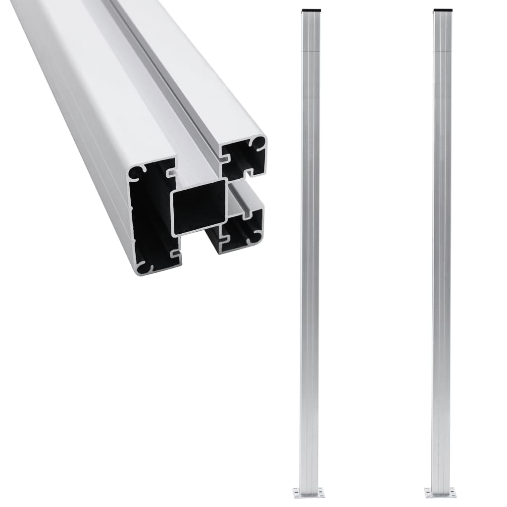 Vidaxl Fence Posts 2 Pcs Aluminium 185 Cm
