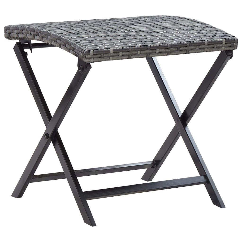 Klapphocker Poly Rattan Grau Vidaxl