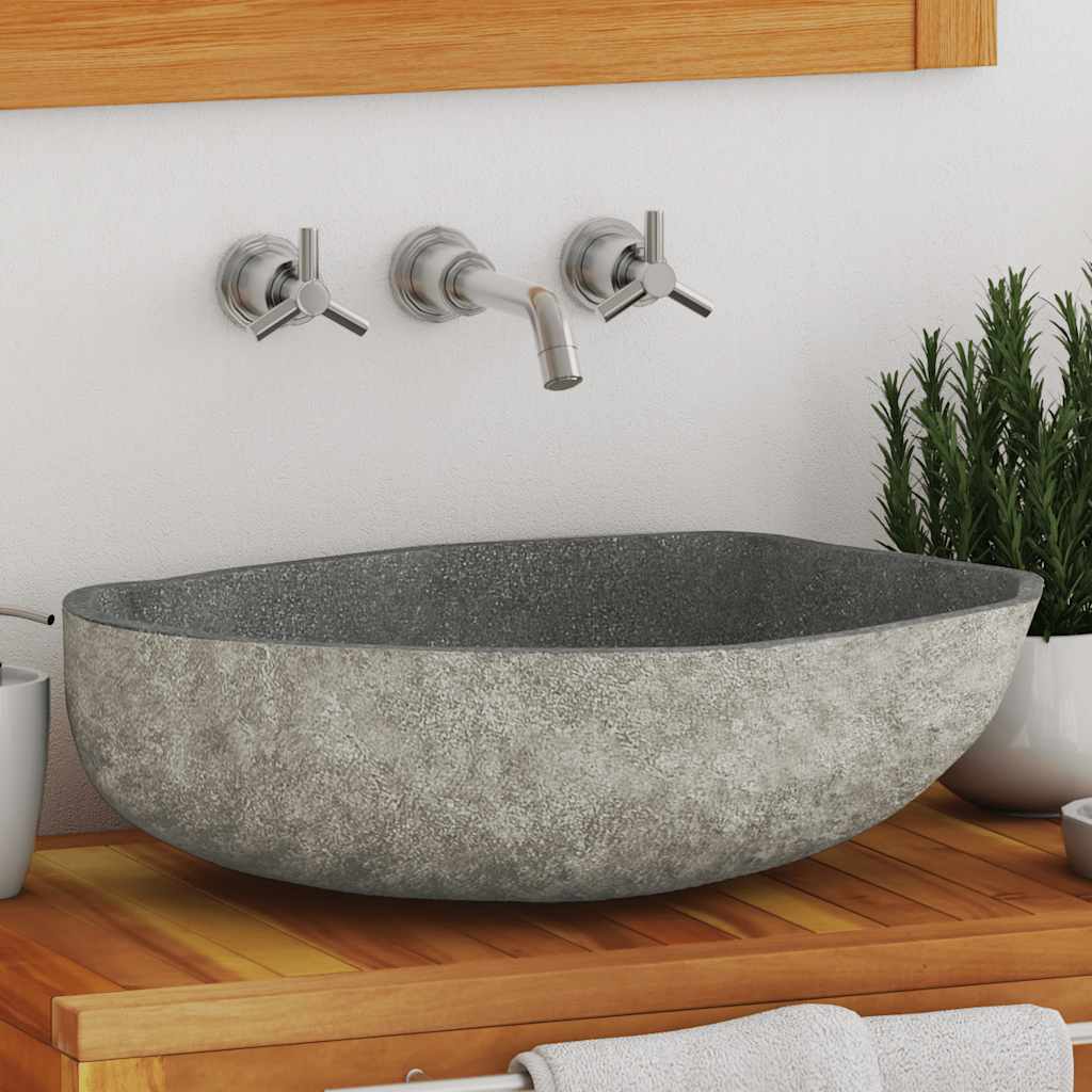 Waschbecken Flussstein Oval (45-53)x(34-41) Cm - Vidaxl