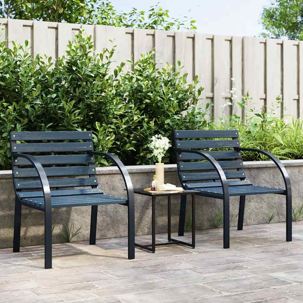 Gartenstühle 2 Stk. Grau Holz Vidaxl