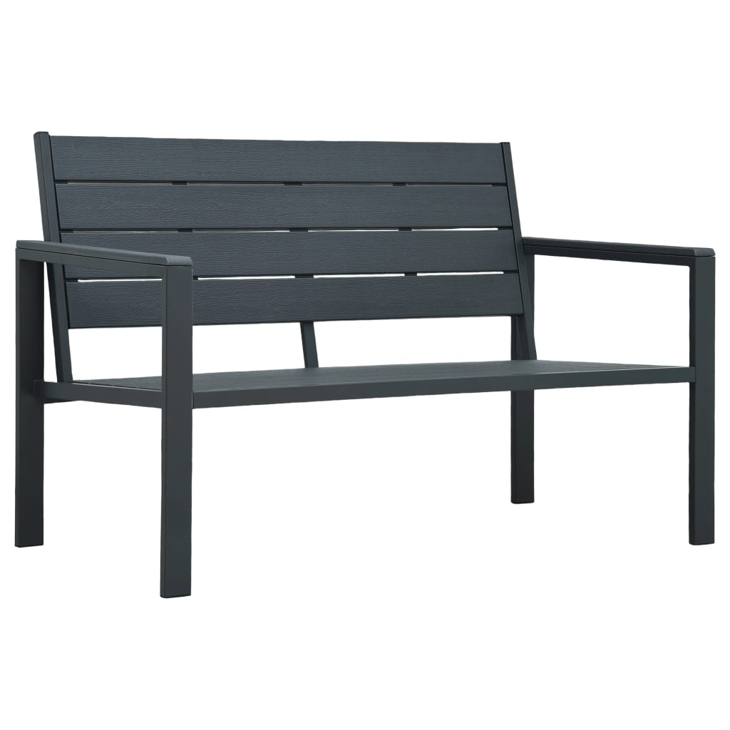 Gartenbank 120 Cm Hdpe Grau Holz-optik - Vidaxl