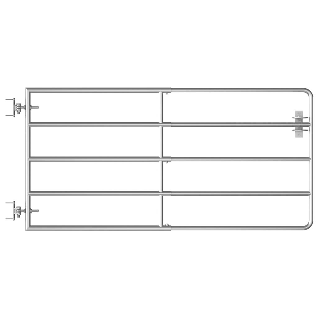 5-rohr-weidetor Stahl (95-170)×90 Cm Silbern - Vidaxl