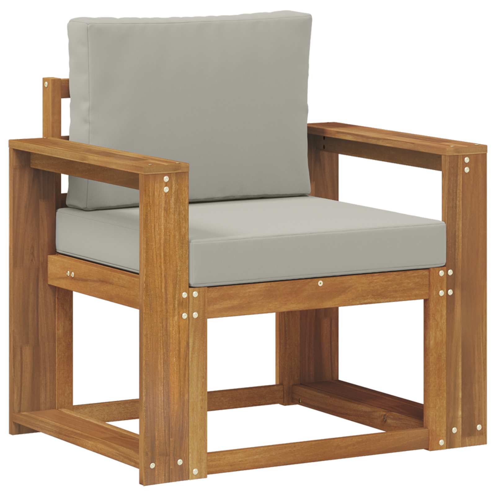 Outdoor-sofagarnitur Massives Akazienholz Und Polyester Vidaxl