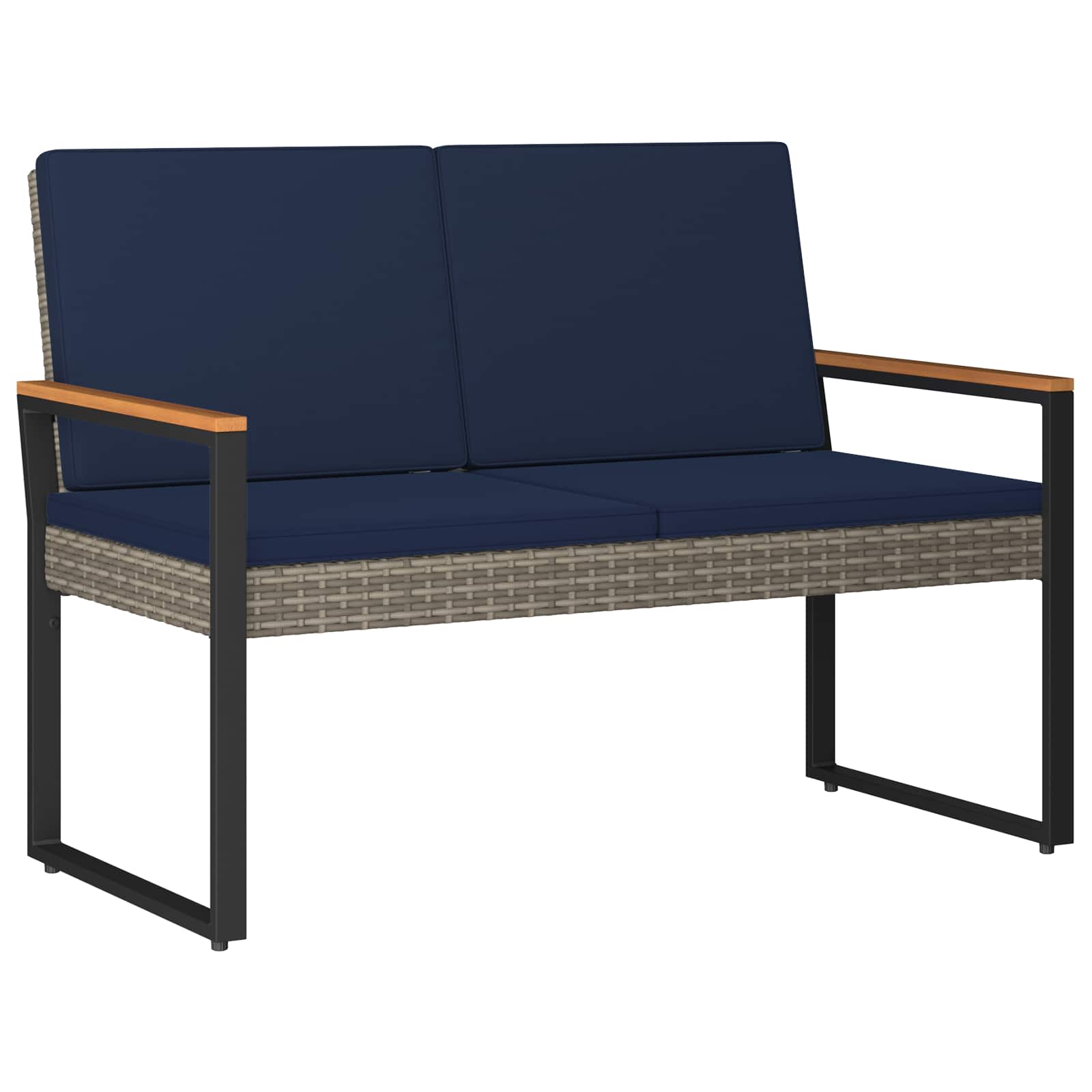 Bank Outdoor 2 -seater 107 X 61 X 80 Cm Poly-rattan Rechteckig Vidaxl