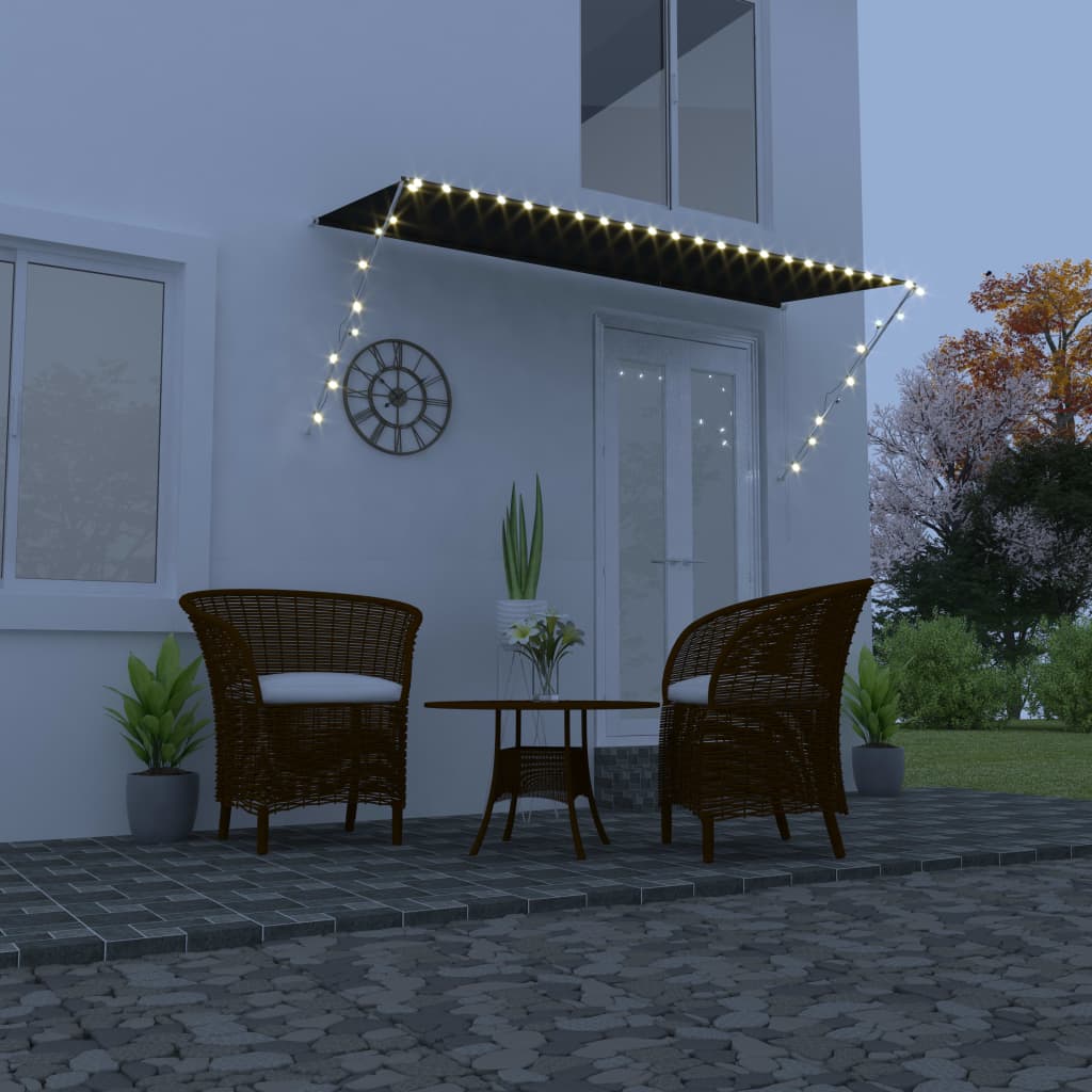 Einziehbare Markise Mit Led 300×150 Cm Anthrazit Vidaxl