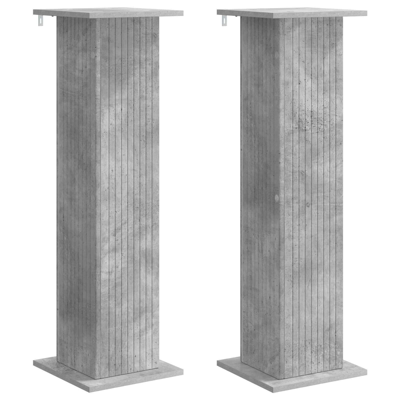 Vidaxl Plant Stand 2 Pcs Concrete Grey 30.5 X 30 X 100.5 Cm