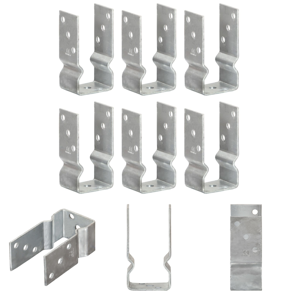 Vidaxl Fence Anchors 6 Pcs Silver 7x6x15 Cm Galvanised Steel