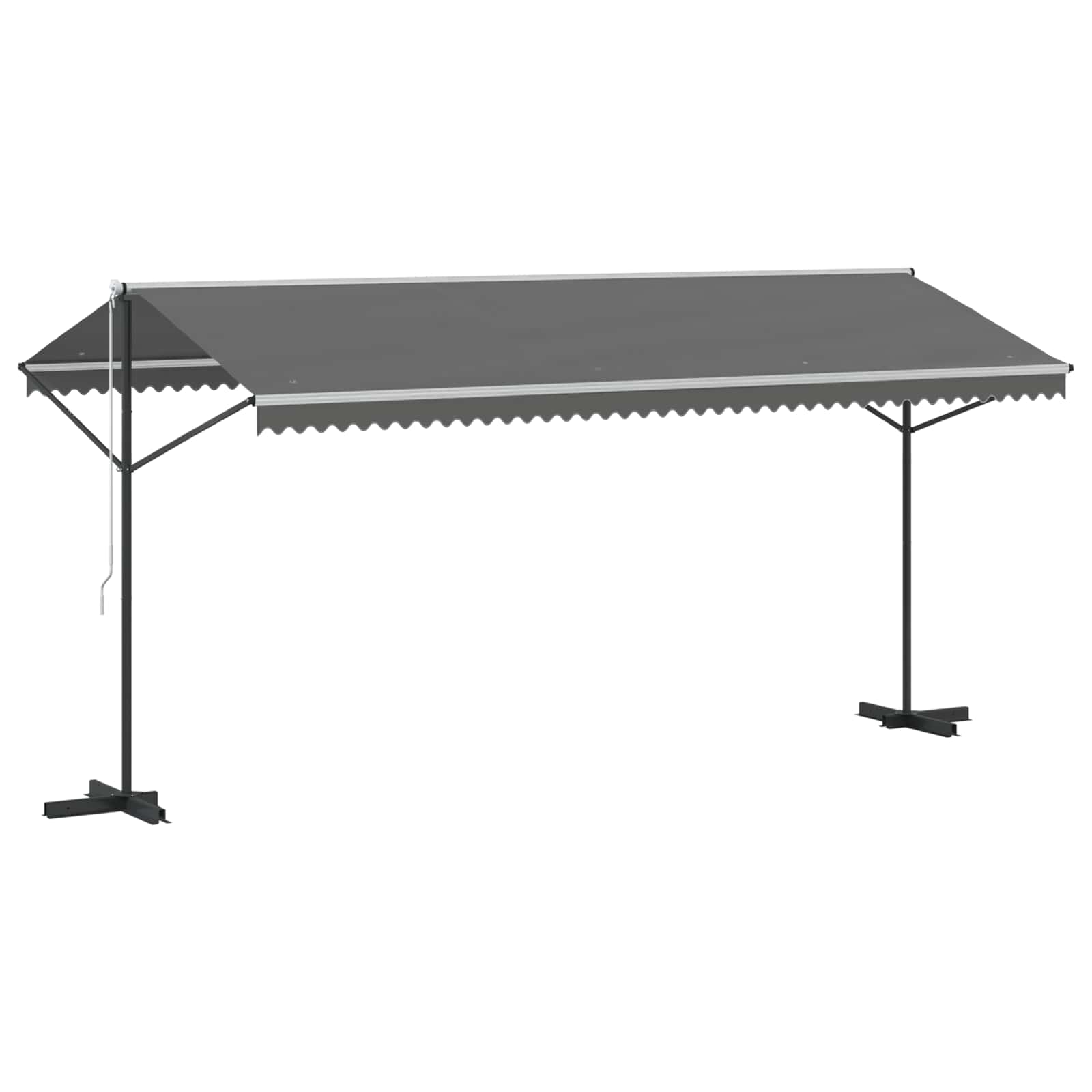 Freistehende Markise 5 X 3 M Polyester Grau Vidaxl