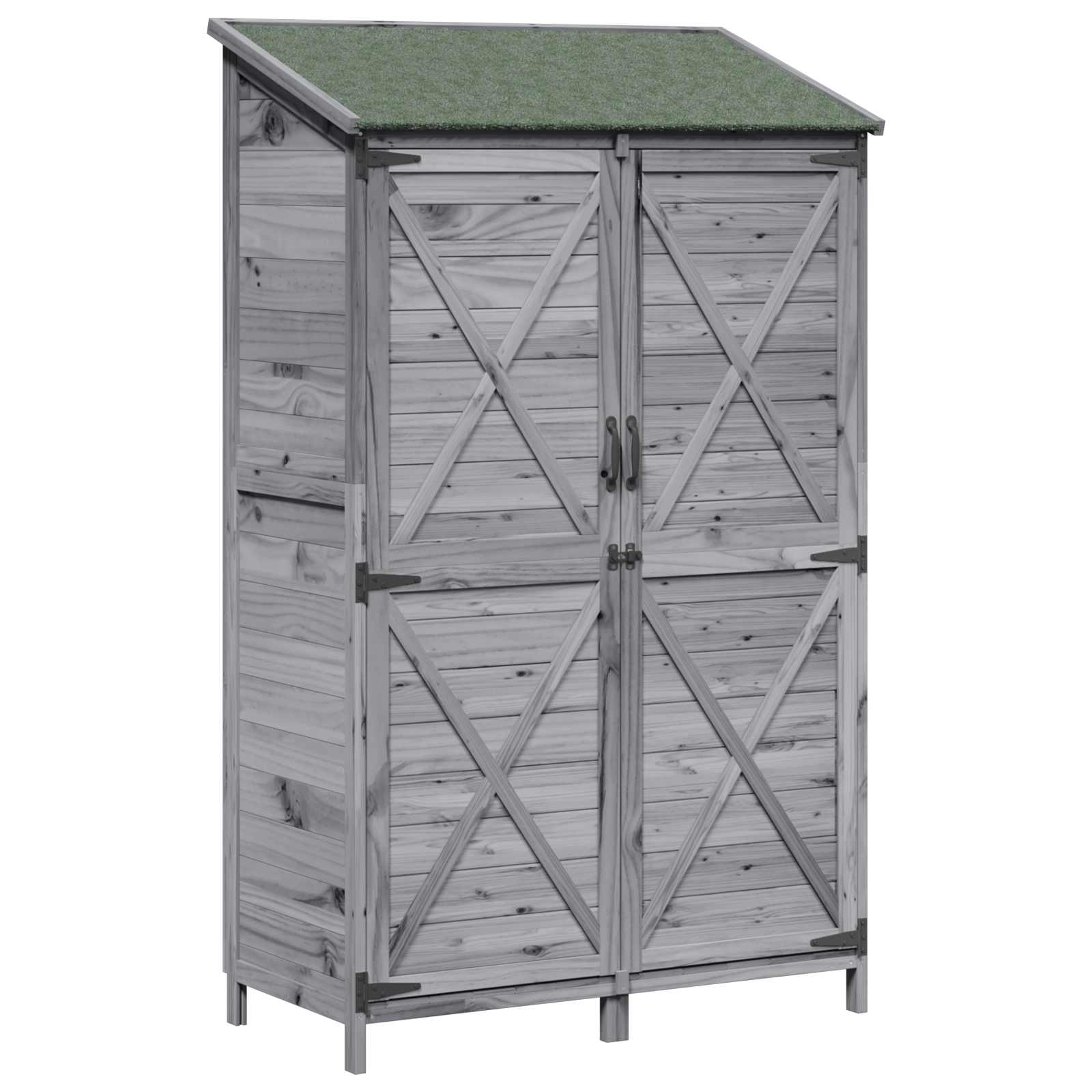 Vidaxl Garden Shed Grey 106 X 56 X 176.5 Cm Solid Fir Wood