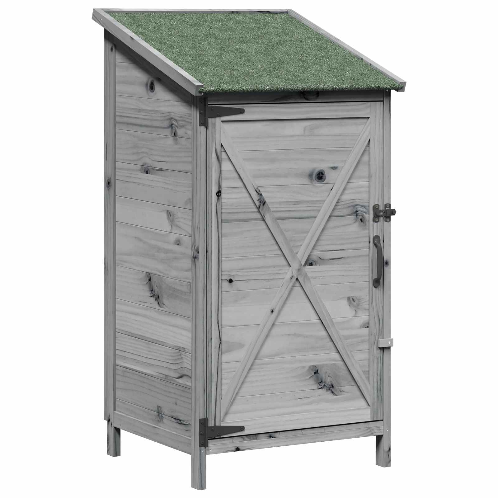 Vidaxl Garden Shed Grey 59.5 X 56 X 113.5 Cm Solid Fir Wood