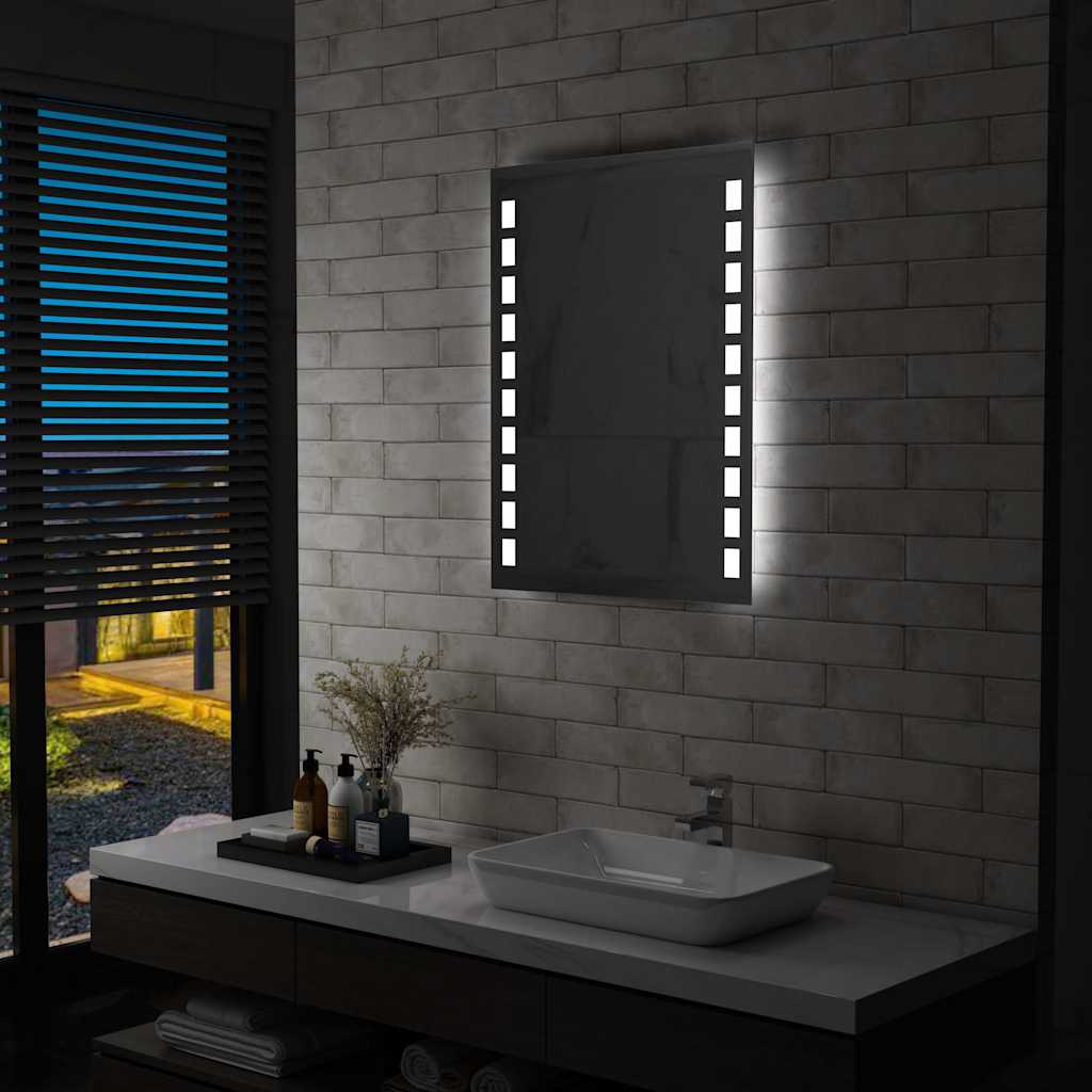Badezimmer-wandspiegel Mit Leds 60x80 Cm Vidaxl