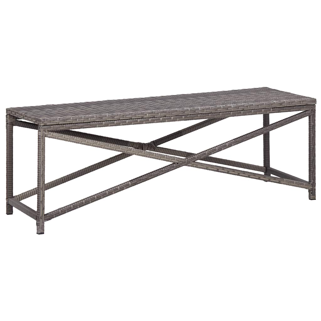 Gartenbank 120 Cm Poly Rattan Grau - Vidaxl