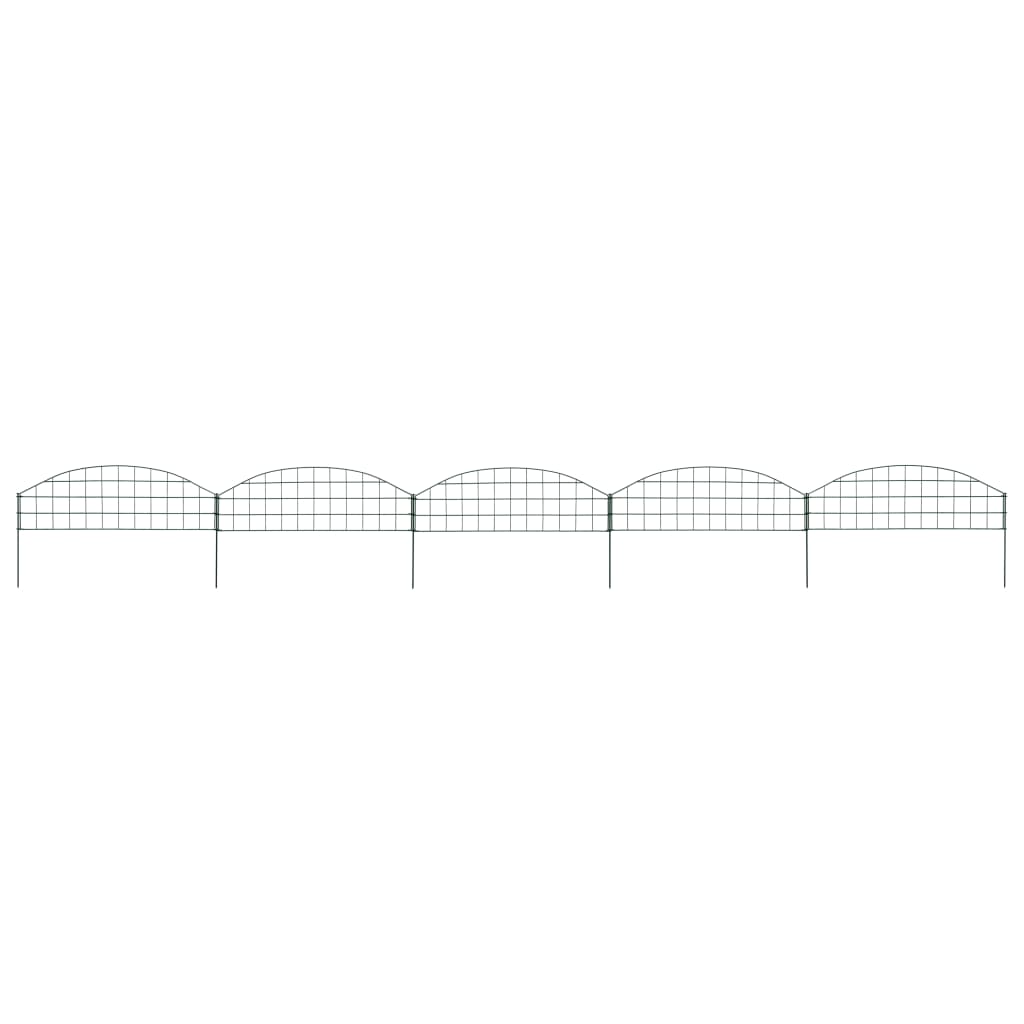 Gartenzaun Set Konvex 77,3x26 Cm Grün Vidaxl