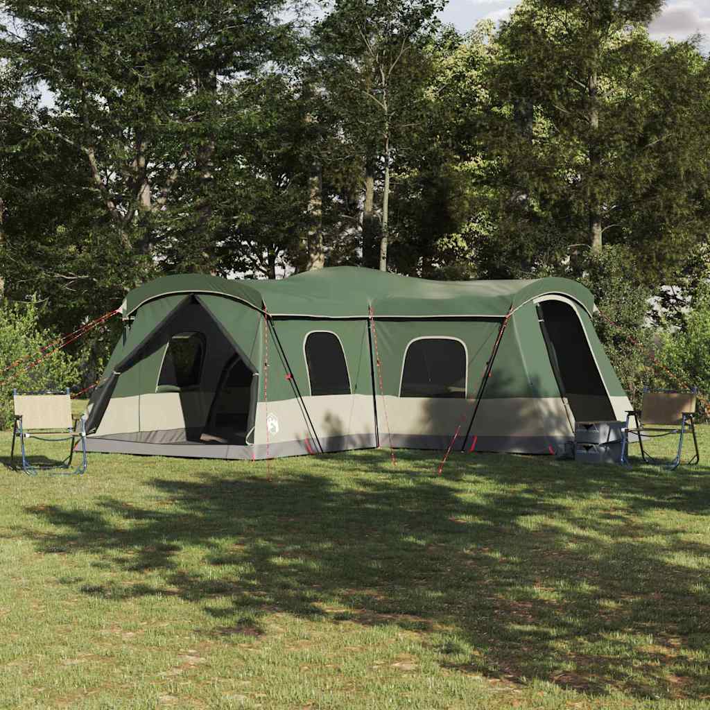 Vidaxl Tent 16-person 16-person Green 185t Polyester With Pu Coating