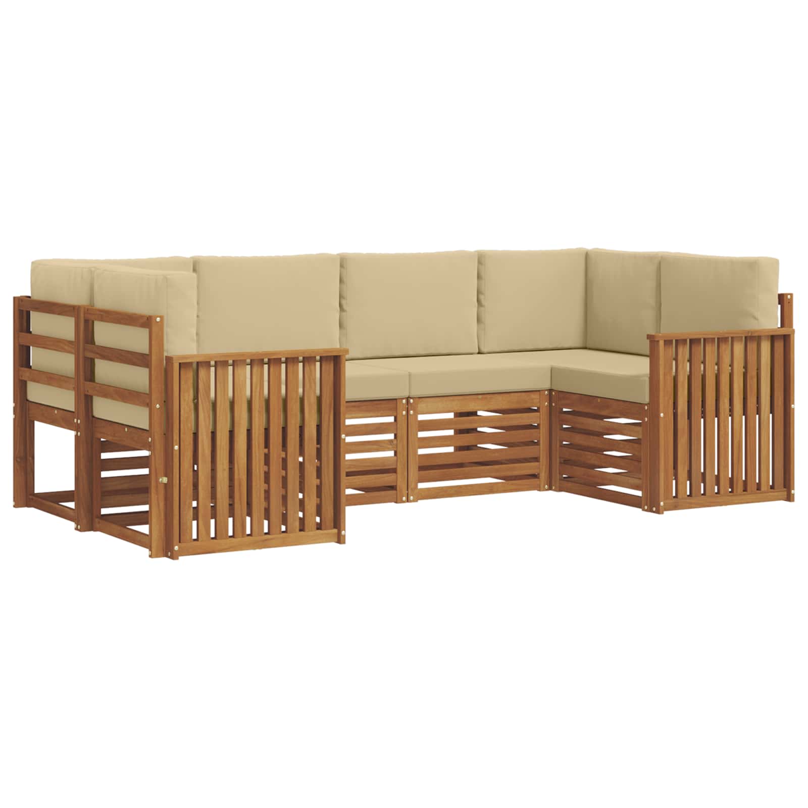 Outdoor-sofagarnitur 6 Stk. Natur Und Beige Vidaxl