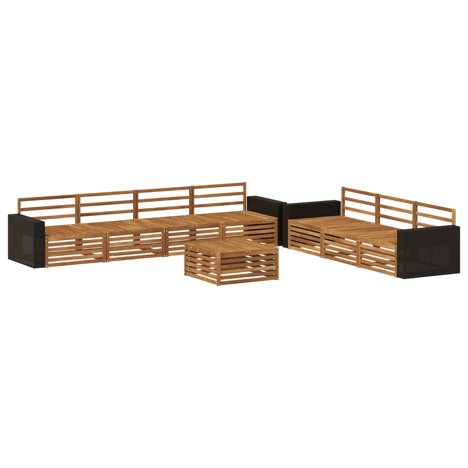 Outdoor-sofagarnitur 8 Stk. Natur Massivholz Akazie Vidaxl