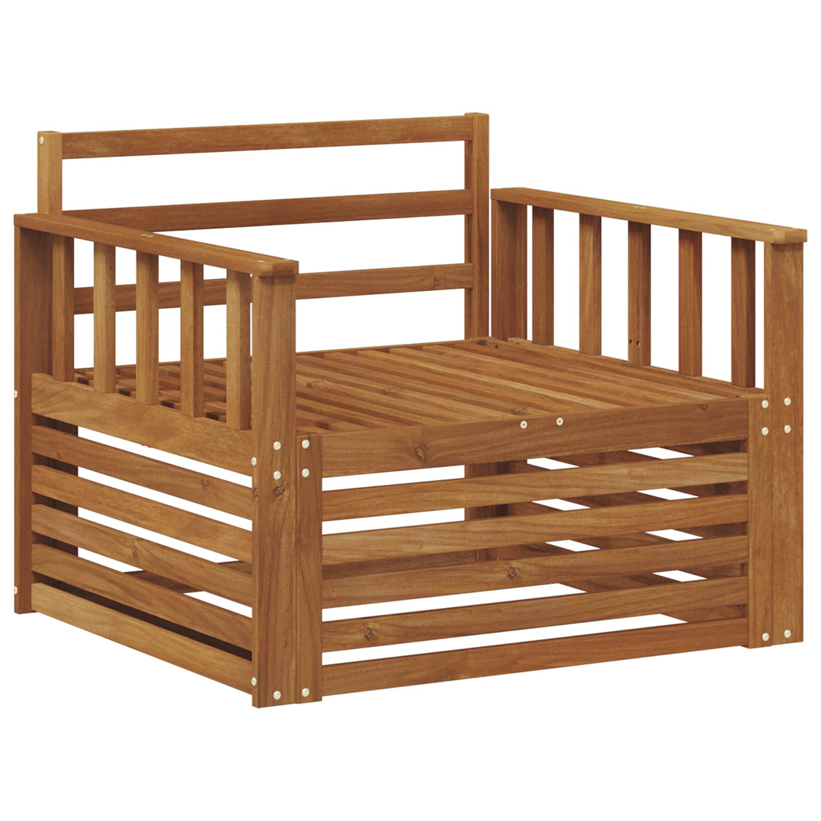 Vidaxl 2 Pcs Outdoor Sofa Set Solid Acacia Wood Natural