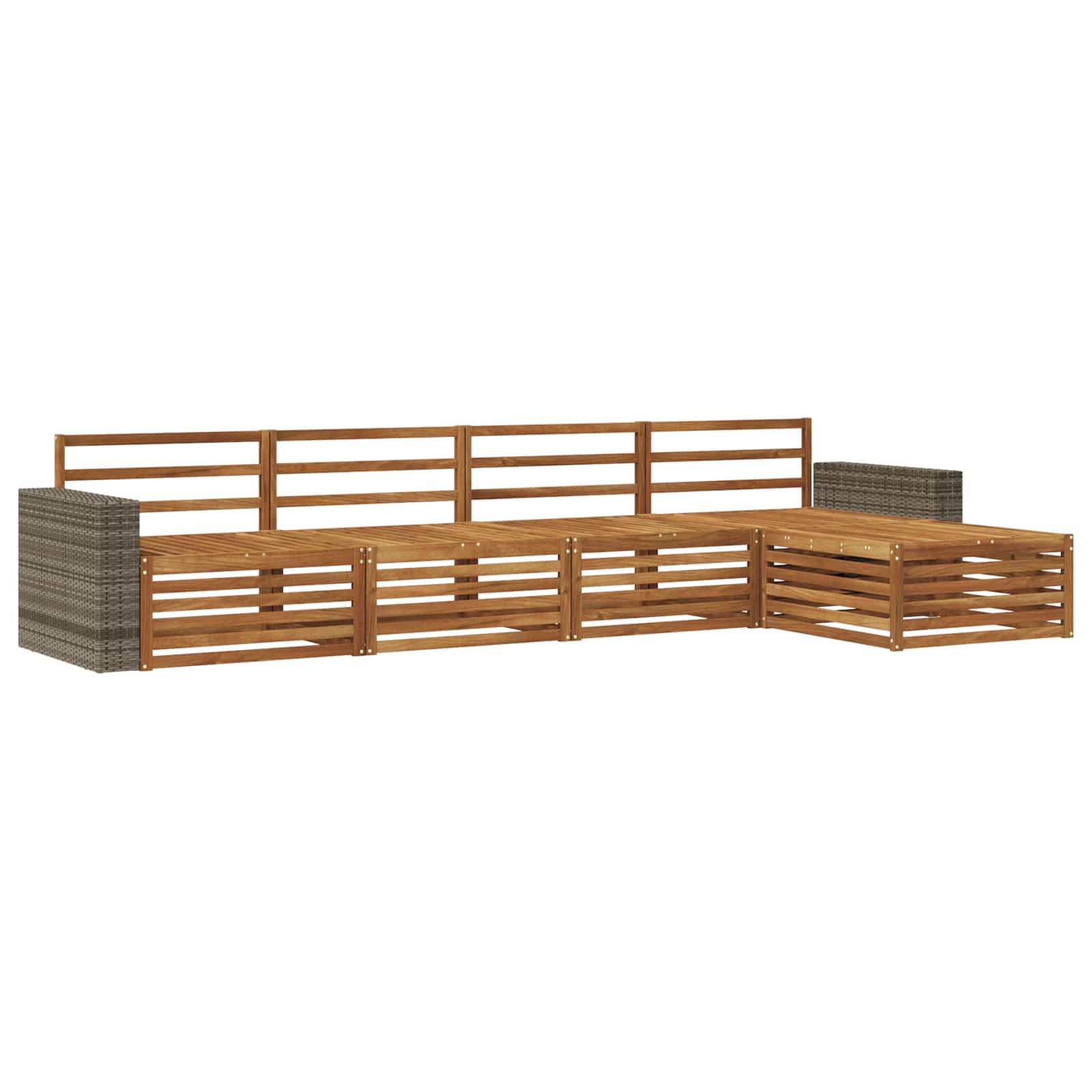 Outdoor-sofagarnitur 5 Stk. Natur Massivholz Akazie Vidaxl