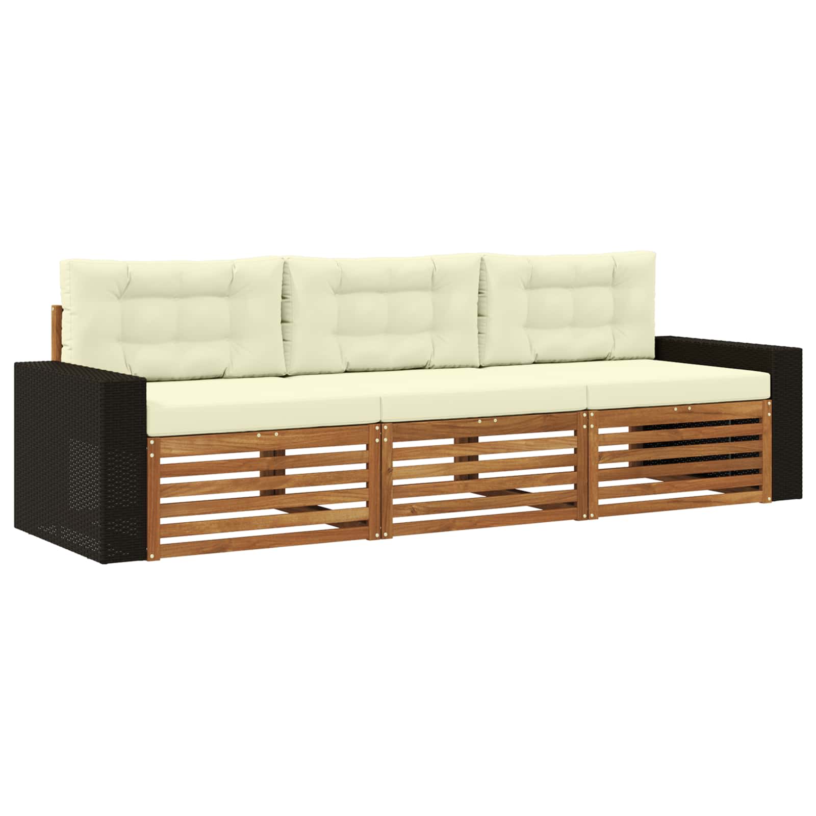 Vidaxl Outdoor Sofa Set 3 Pcs Natural And Cream Polyester