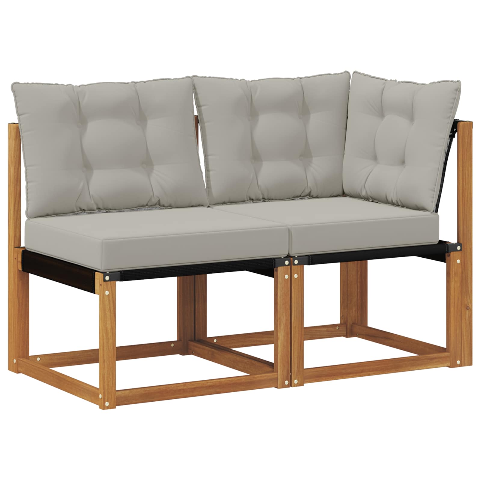 Vidaxl 2 Pcs Outdoor Middle And Corner Sofa Natural