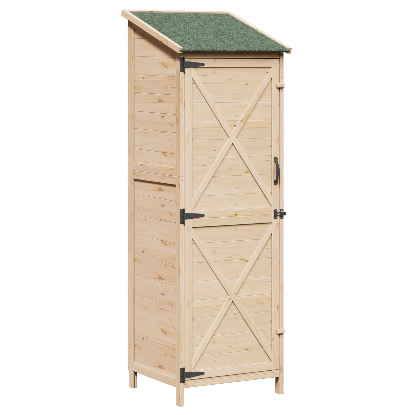 Gartenschuppen Natur 59,5 X 56 X 176,5 Cm Massivholz Aus Fichte Vidaxl
