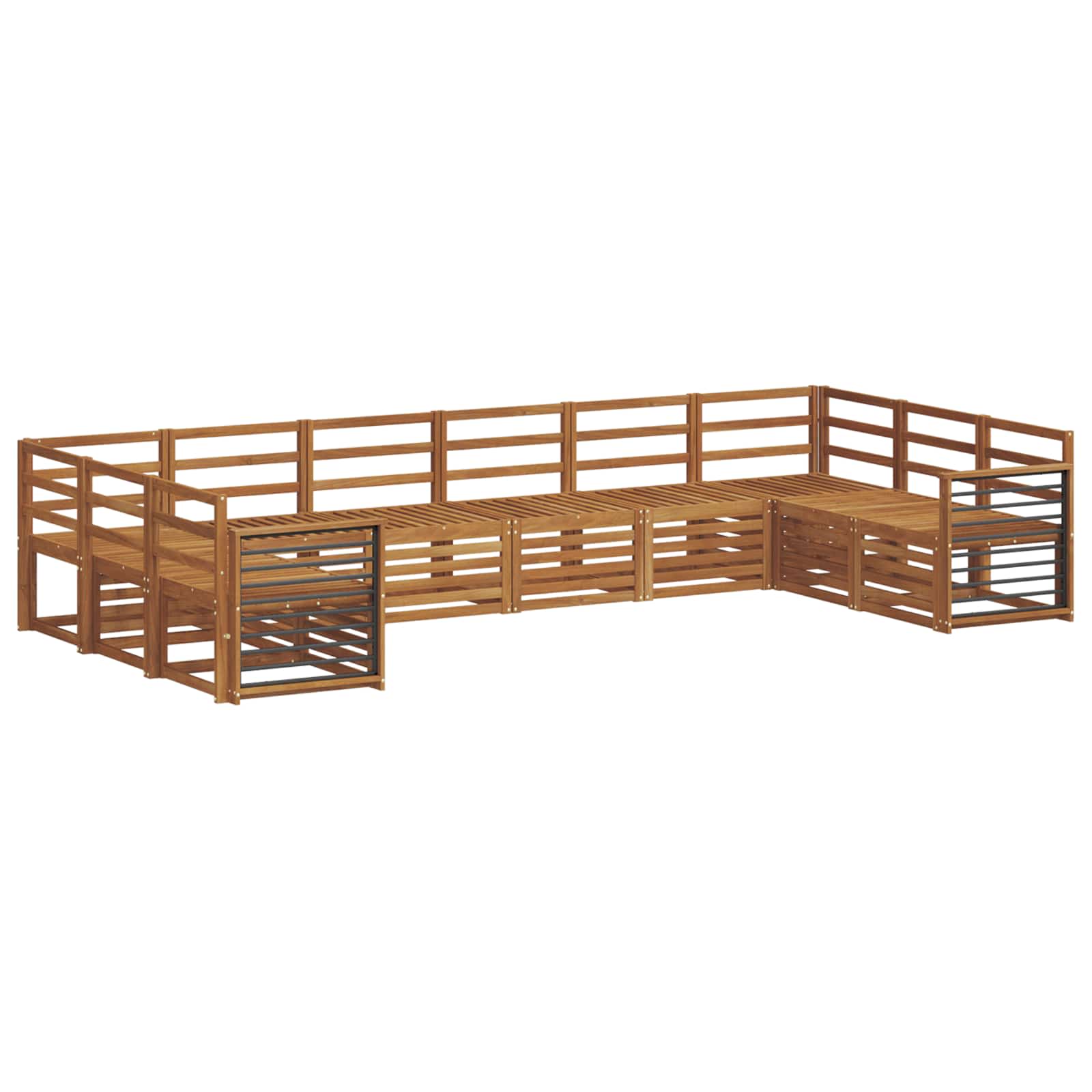Outdoor-sofagarnitur 10 Stk. Natur Vidaxl