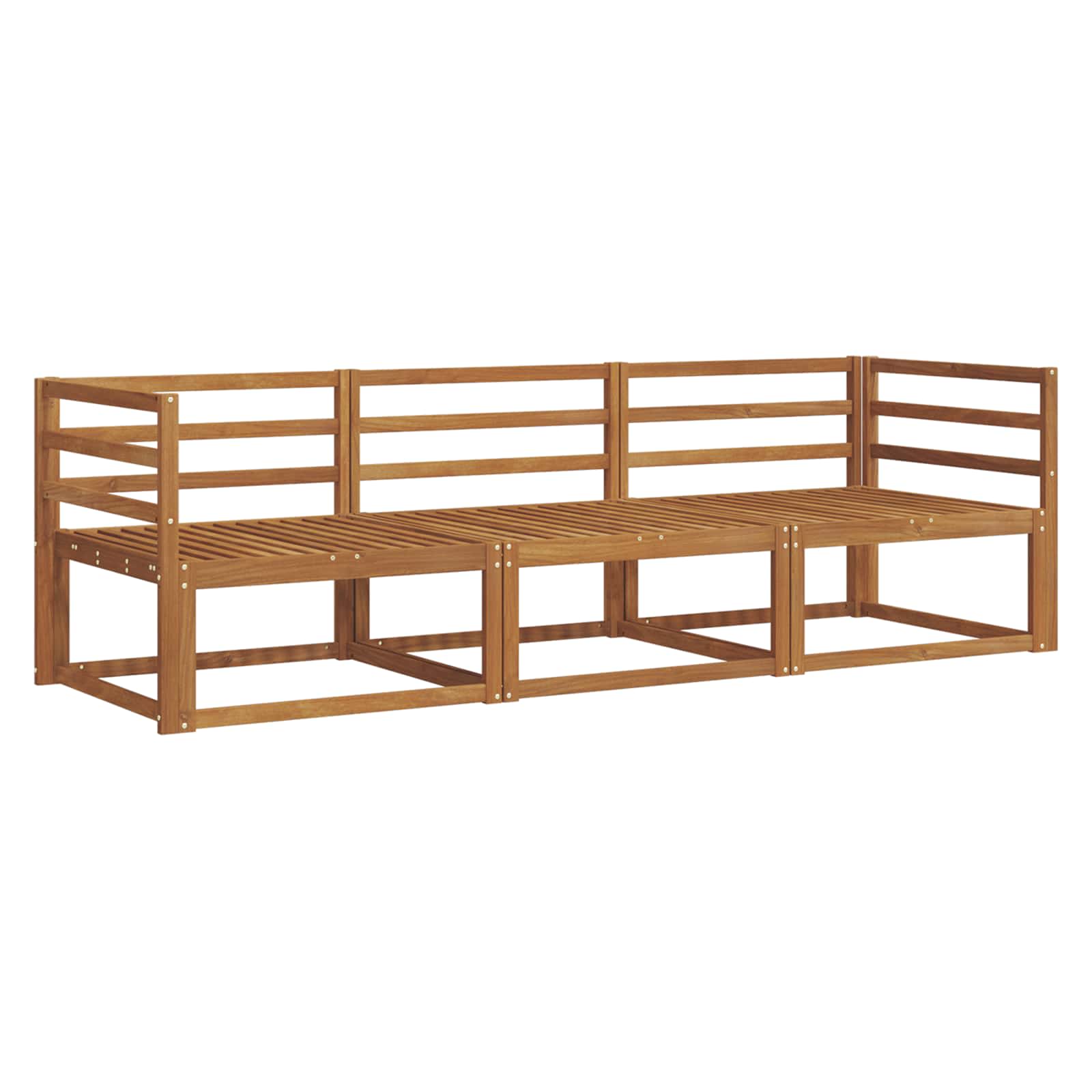 Outdoor-sofagarnitur 3 Stk. Natur Massivholz Akazie Vidaxl