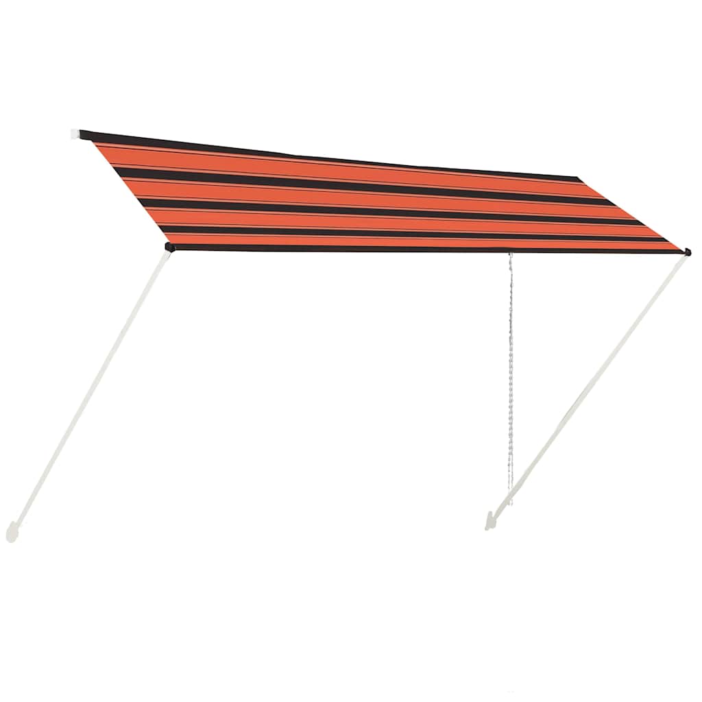 Einziehbare Markise 400×150 Cm Orange Und Braun Vidaxl