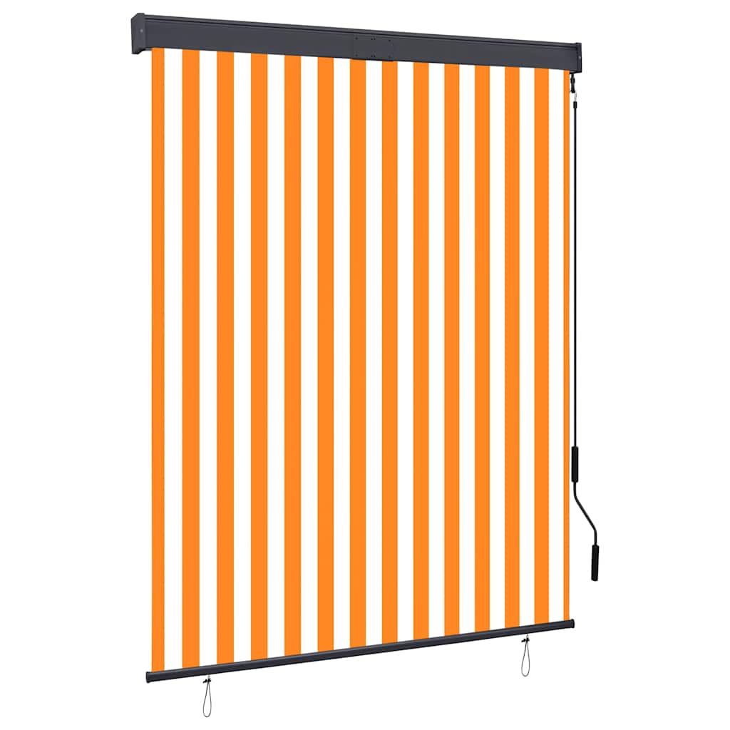 Außenrollo 140x250 Cm Weiß Und Orange Vidaxl