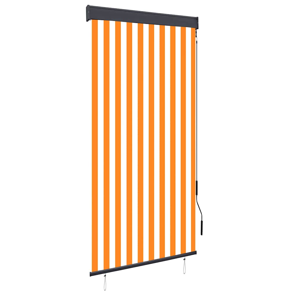 Außenrollo 100 X 250 Cm Weiß Und Orange Vidaxl