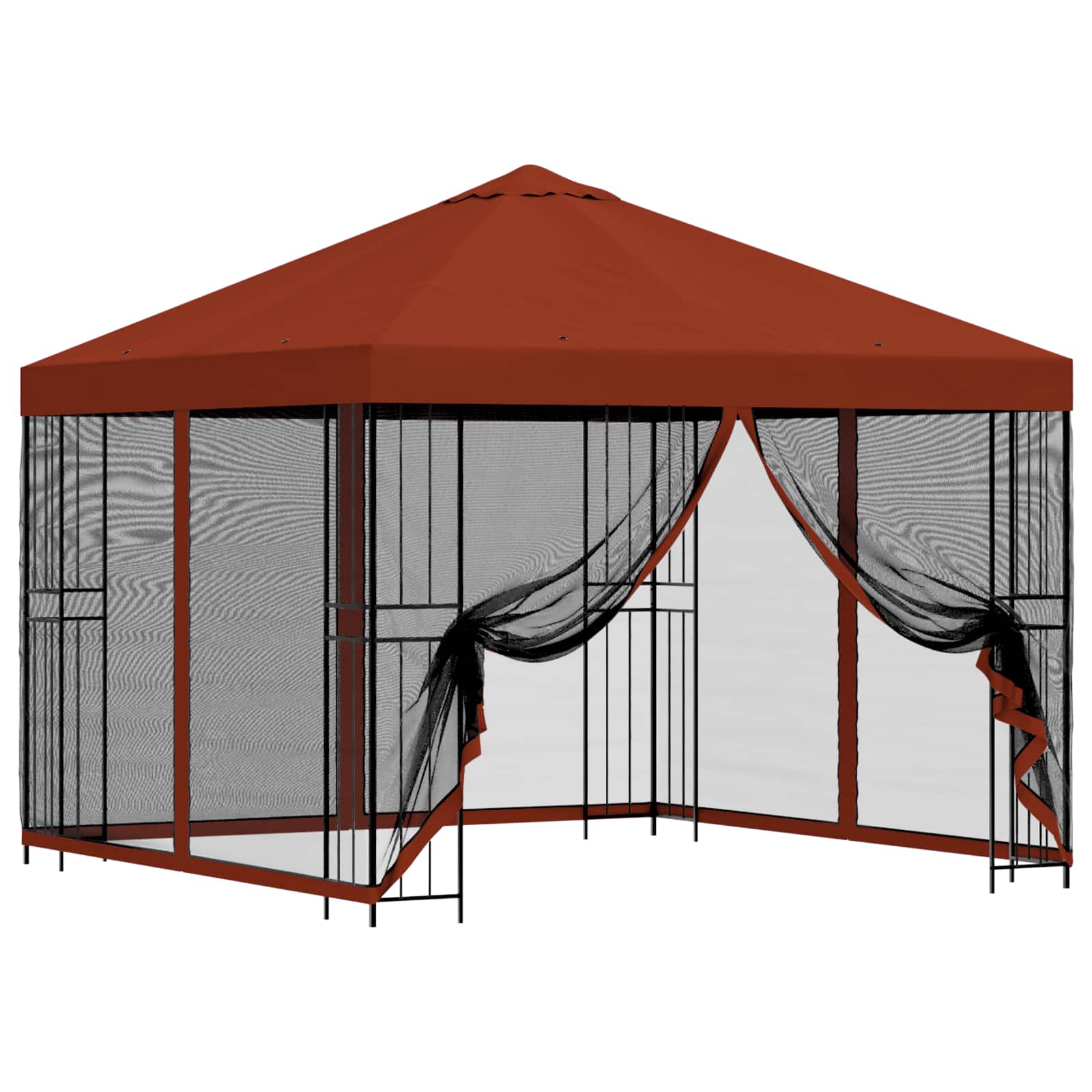 Vidaxl Garden Gazebo With Sidewalls 3 X 3 M Terracotta
