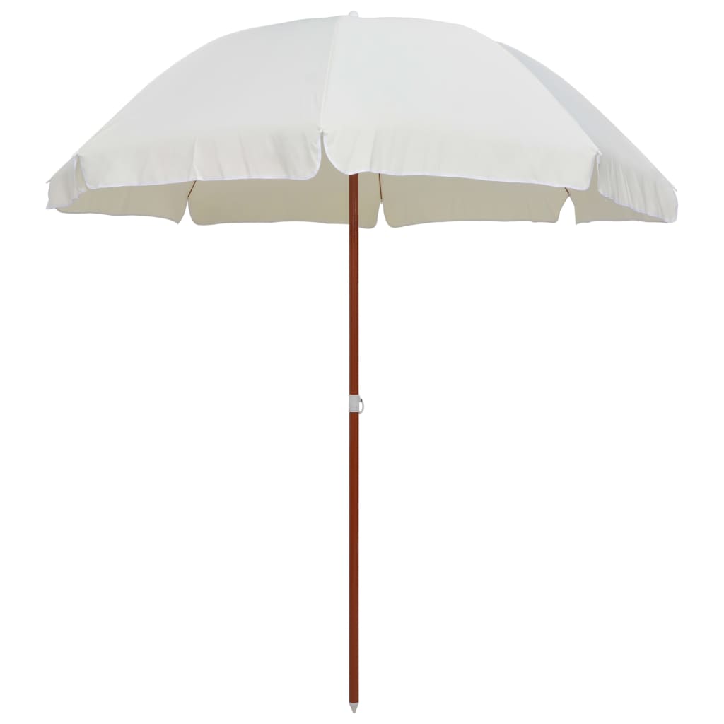 Sonnenschirm Mit Stahl-mast 240 Cm Sandweiß Vidaxl