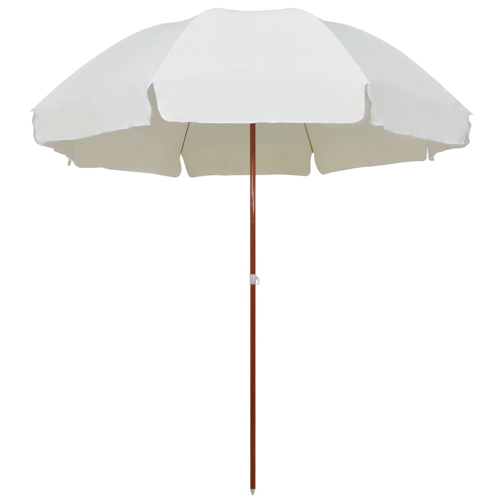 Sonnenschirm Mit Stahl-mast 300 Cm Sandweiß Vidaxl