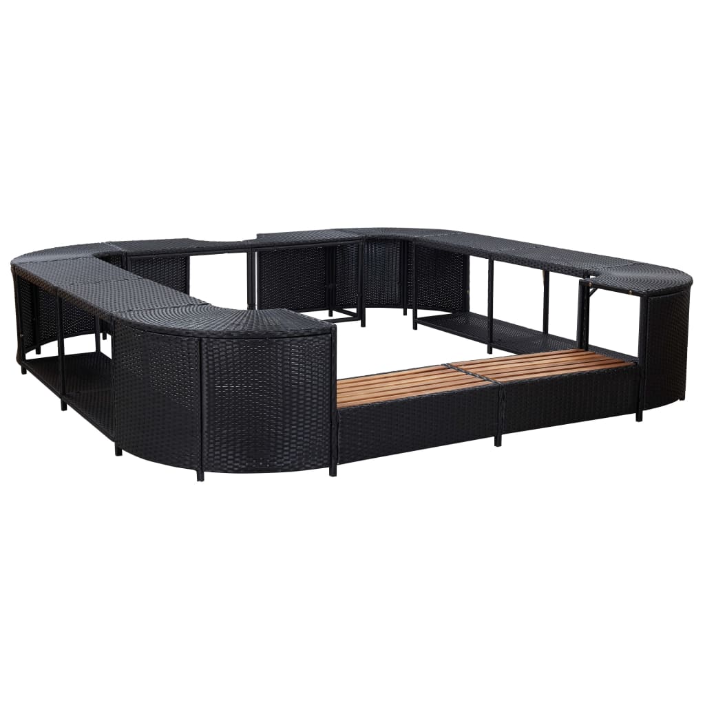 Vidaxl - Whirlpool-umrandung Quadratisch Schwarz 268x268x55 Poly Rattan