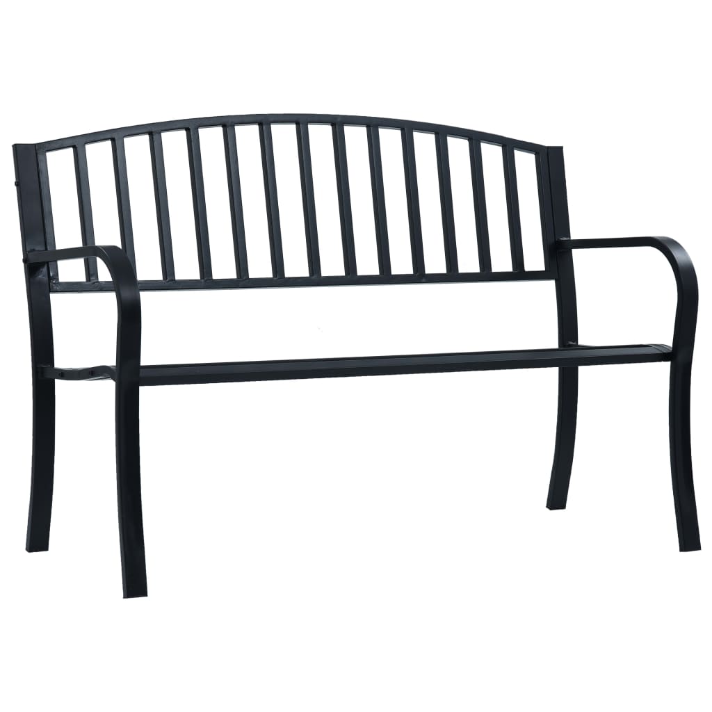 Gartenbank 125 Cm Schwarz Stahl - Vidaxl